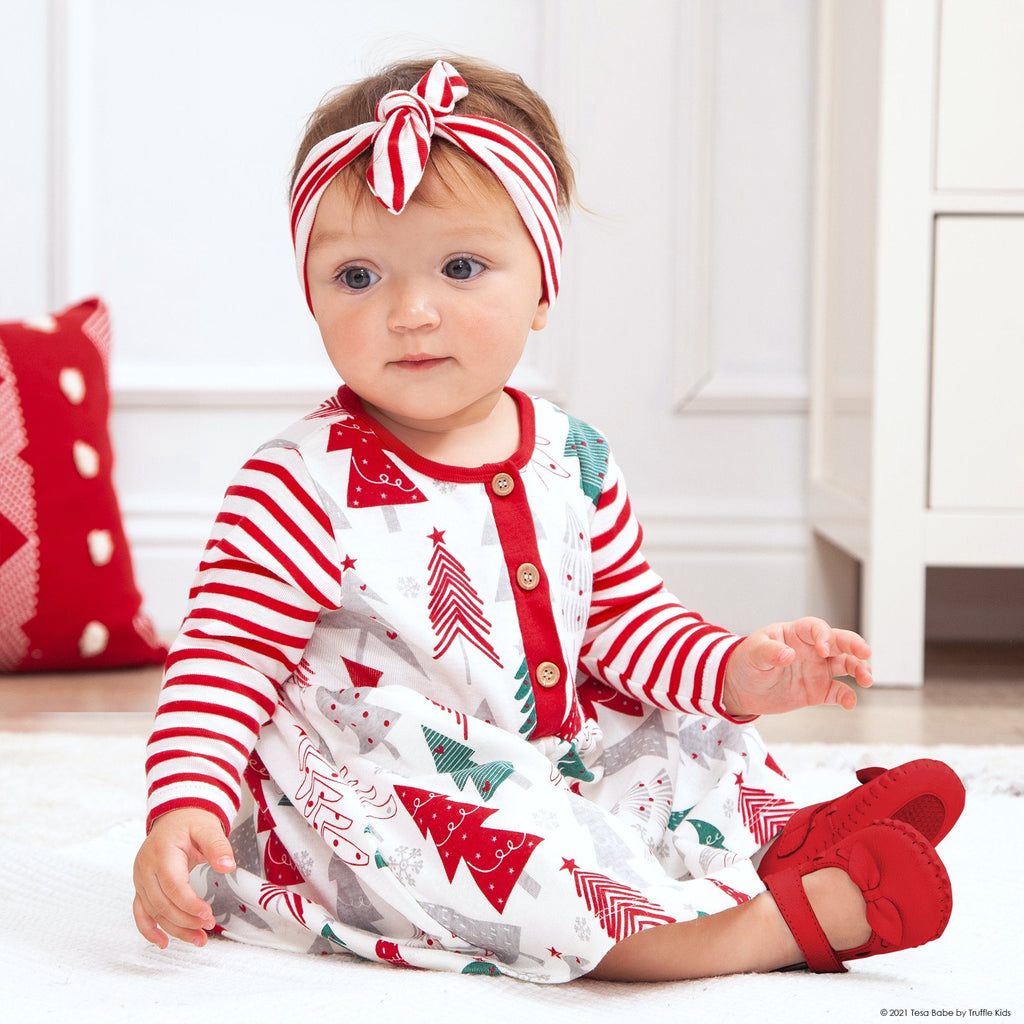 Baby Girl's Christmas Trees Cotton Dress - Shop Avnu