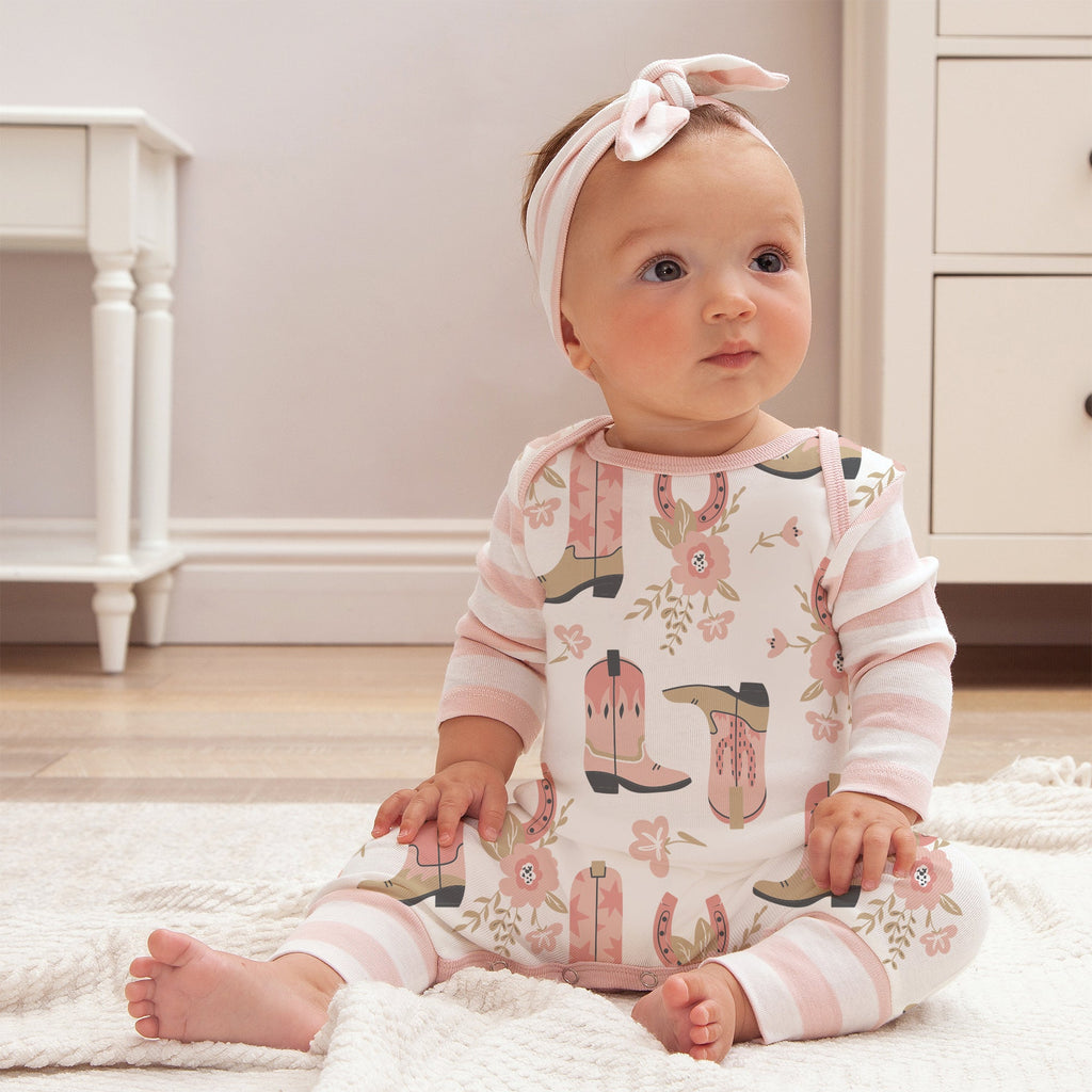 Western Cowgirl Boots Baby Cotton Romper - Shop Avnu