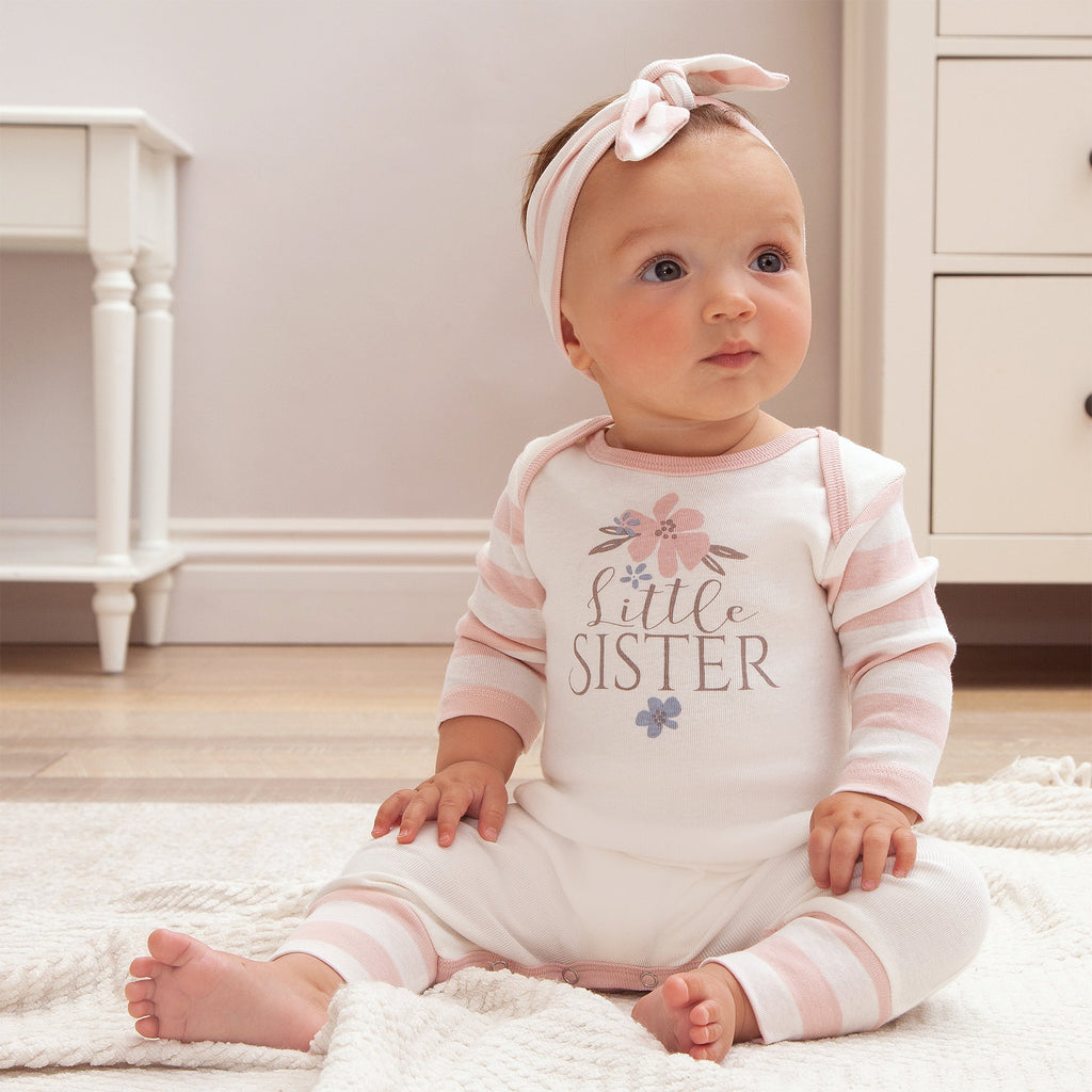 Little Sister Baby Girl Cotton Romper - Shop Avnu