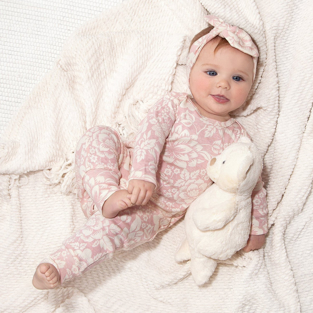 Vintage Floral Baby Romper – Cotton Long Sleeve One - Piece - Shop Avnu
