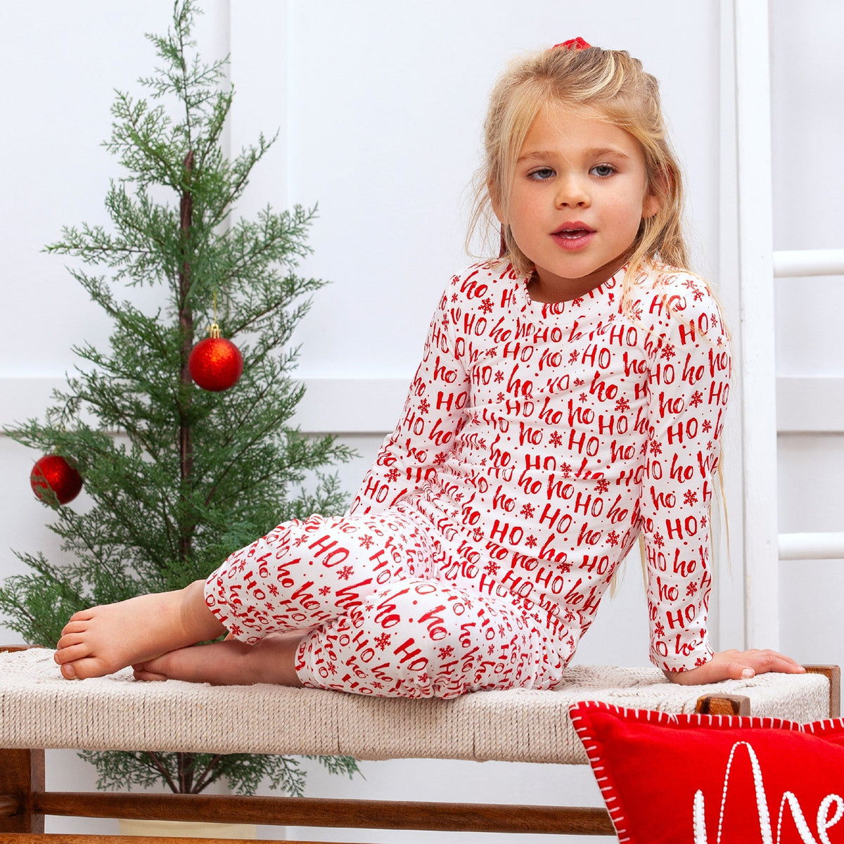Christmas Ho - Ho - Ho Kids Bamboo Pajama Set - Family Matching - Shop Avnu