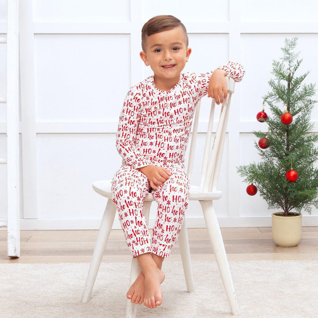 Christmas Ho - Ho - Ho Kids Bamboo Pajama Set - Family Matching - Shop Avnu
