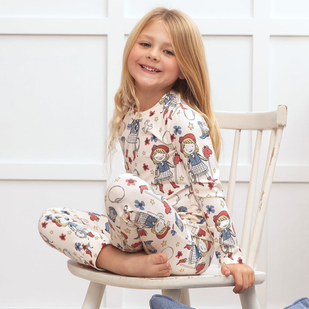 Girl's Cowgirl Western Bamboo Pajama Set - Shop Avnu