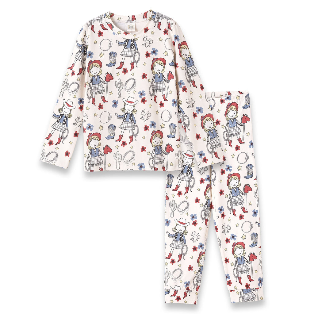 Girl's Cowgirl Western Bamboo Pajama Set - Shop Avnu