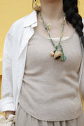 "The Braided Meadow" - Natural Seed Pod Necklace with Hand-Woven Colorful Cord & Tassel