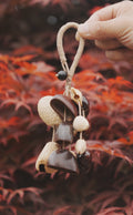 "The Deep Woods Rattle" - Dark Nut & Hollow Pod Cluster Charm with Rope Loop