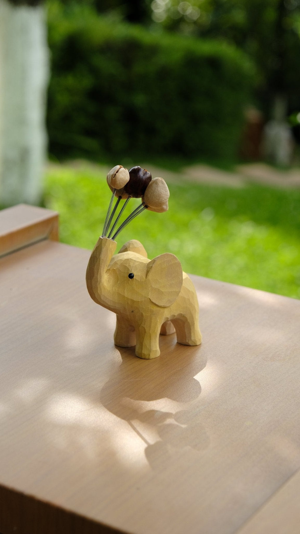"The Dreamy Elephant" - Wooden Phone Stand & Seed Balloon Car Ornament