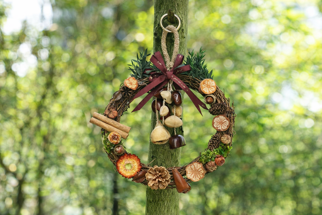 "The Festive Forest Wreath" - Natural Vine Wreath with Dried Citrus, Cinnamon & Seed Chimes