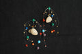 "The Floating Carnival" - Invisible Wire Colorful Bead & Natural Seed Earrings