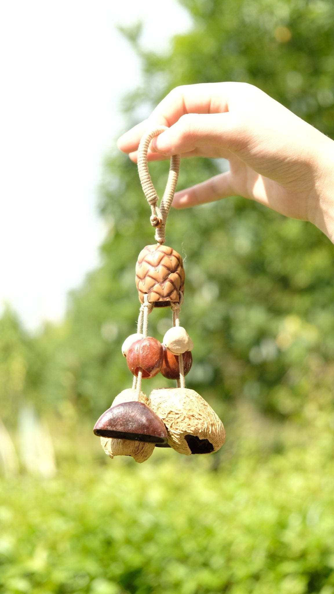 "The Forest Harvest" - Textured Pinecone-Pattern Seed & Nut Shell Mobile