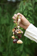 "The Forest Wanderer" - Hand-Woven Natural Seed & Coconut Shell Bag Charm