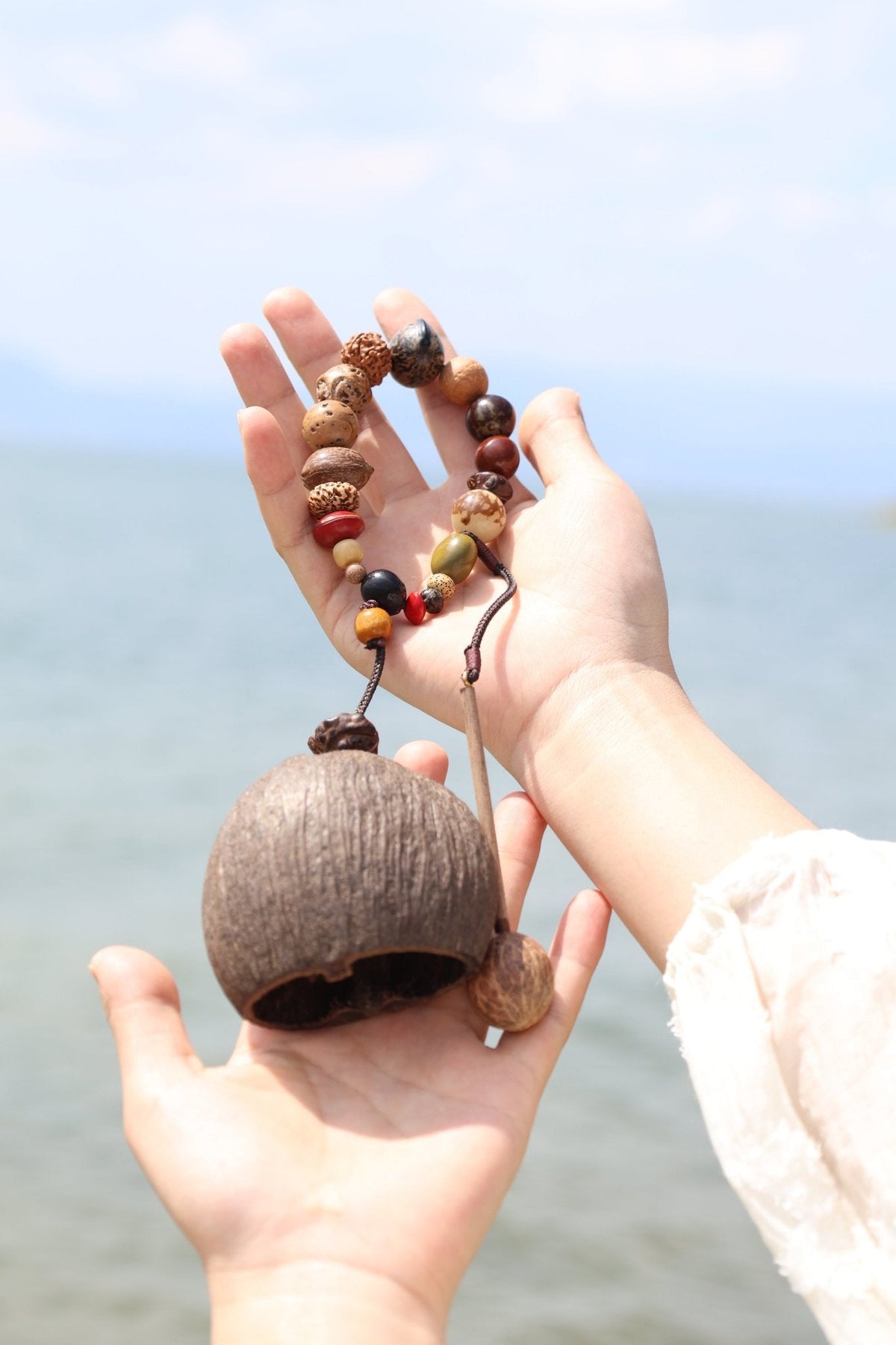 "The Forest Woodblock" - Handheld Natural Seed Percussion Instrument & Charm