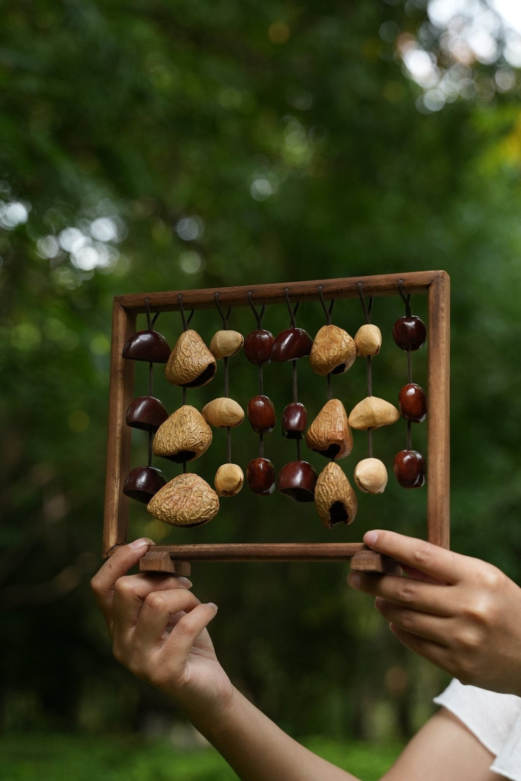 "The Fruit Bell Harp" - Vertical Seed Sound Sculpture & Zen Lyre