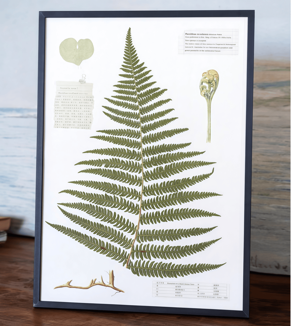 "The Grand Herbarium" - Large Real Pressed Fern & Flower Art (A3 Size)