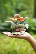 "The Happy Jester" - Nut Shell Clown Doll with Balloons & Fox Mask