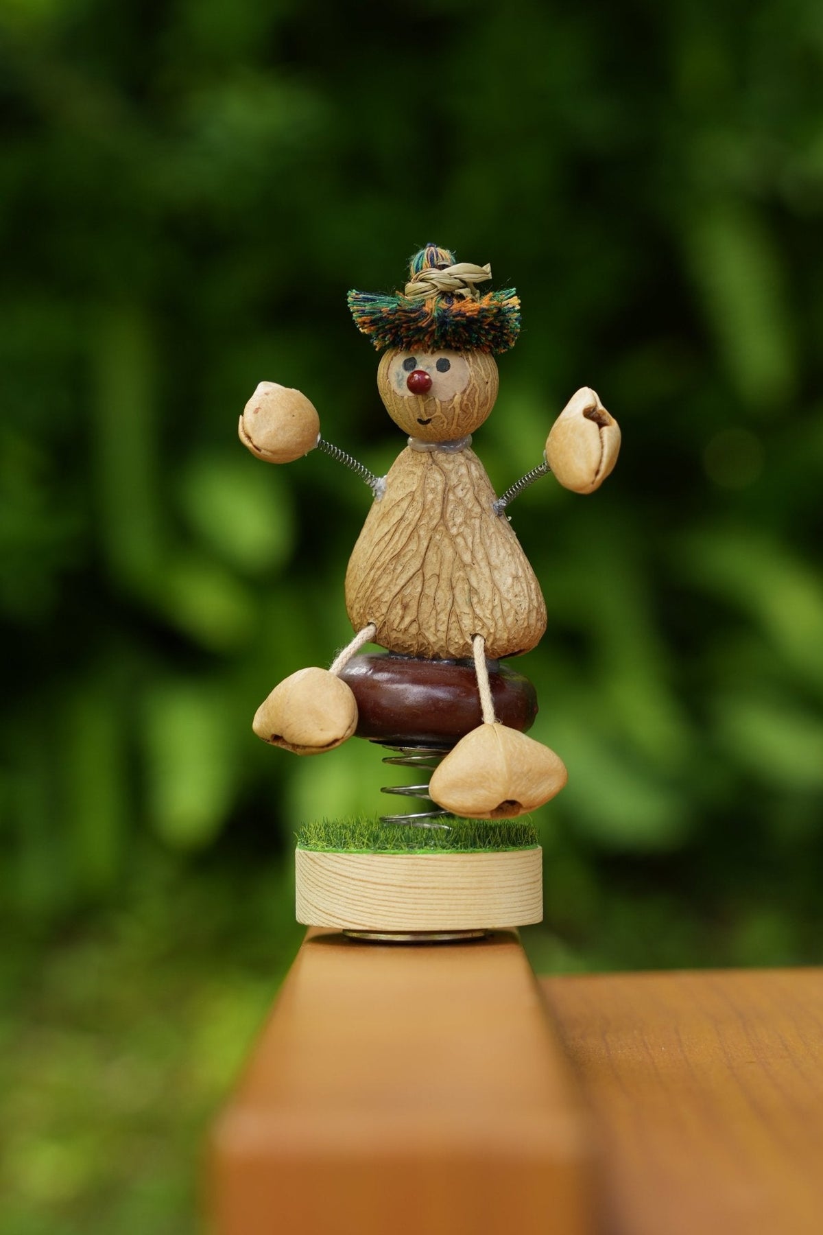 The Little Nut Guardian | Real Seed Shell Bobblehead & Car Dashboard Ornament