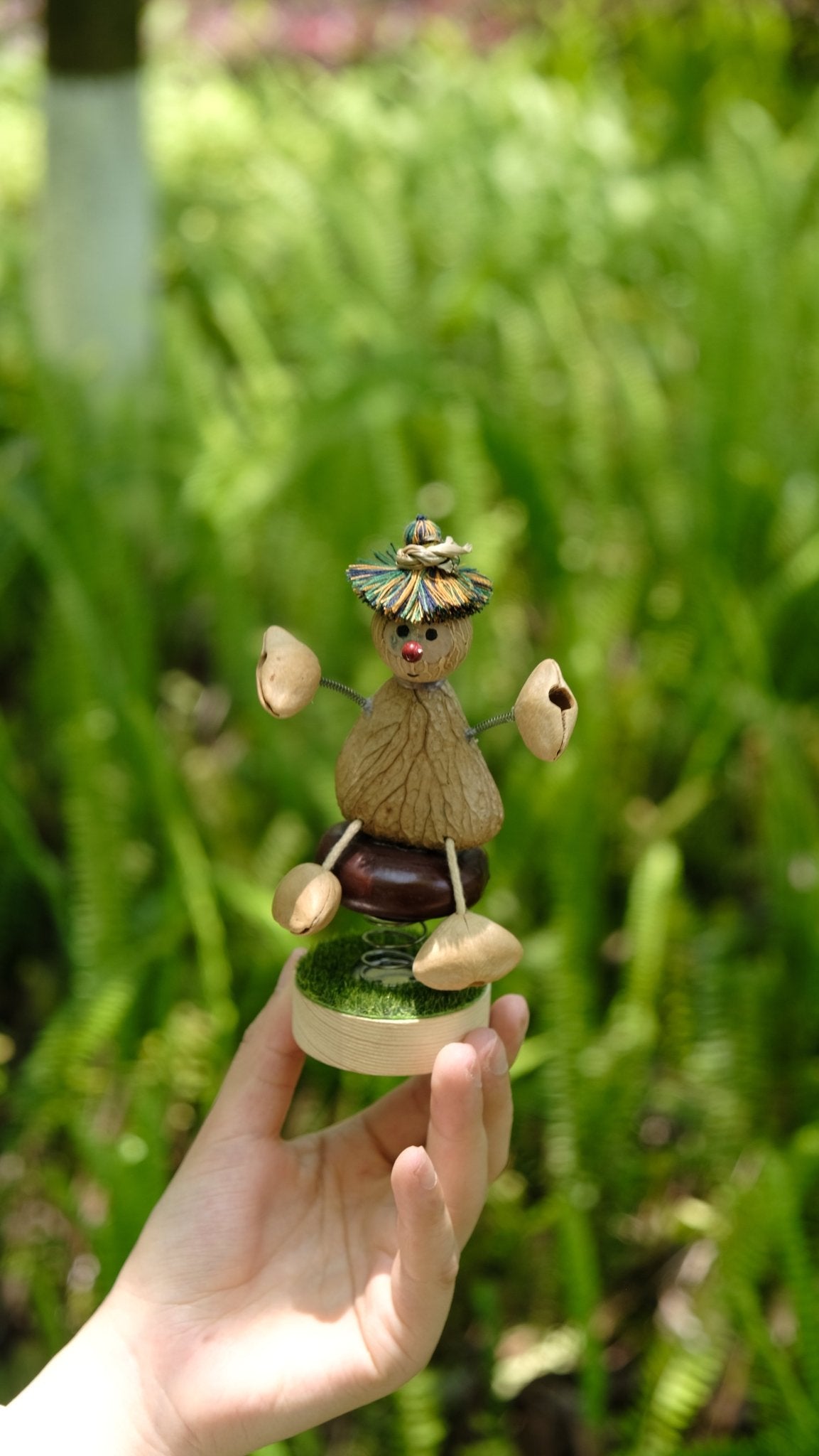 The Little Nut Guardian | Real Seed Shell Bobblehead & Car Dashboard Ornament