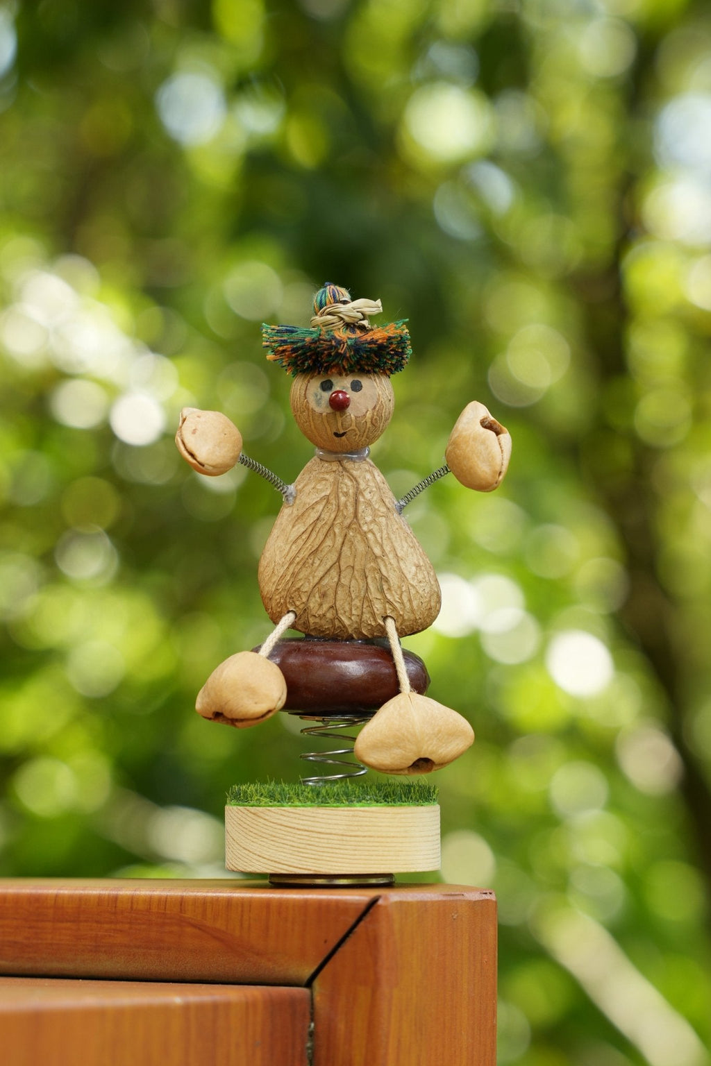 The Little Nut Guardian | Real Seed Shell Bobblehead & Car Dashboard Ornament
