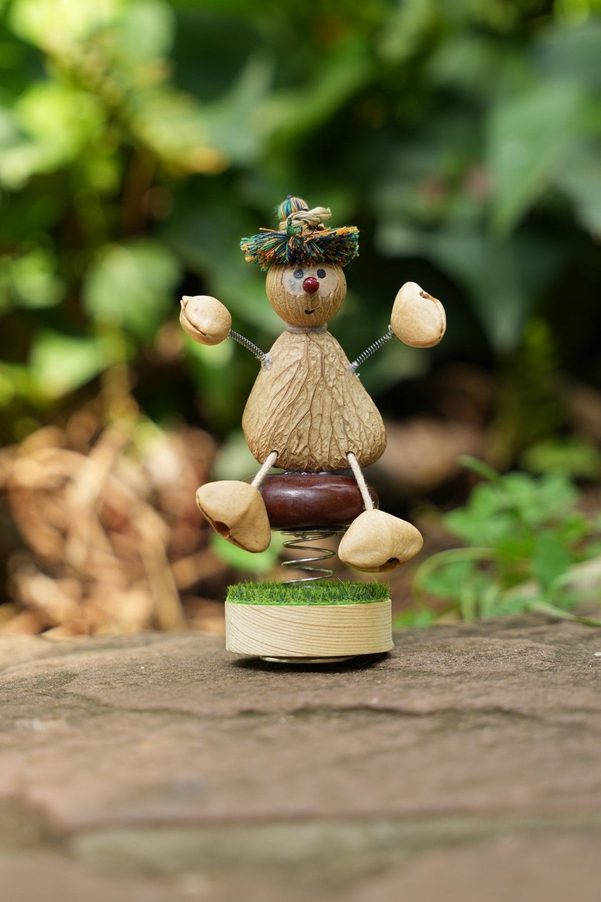 The Little Nut Guardian | Real Seed Shell Bobblehead & Car Dashboard Ornament
