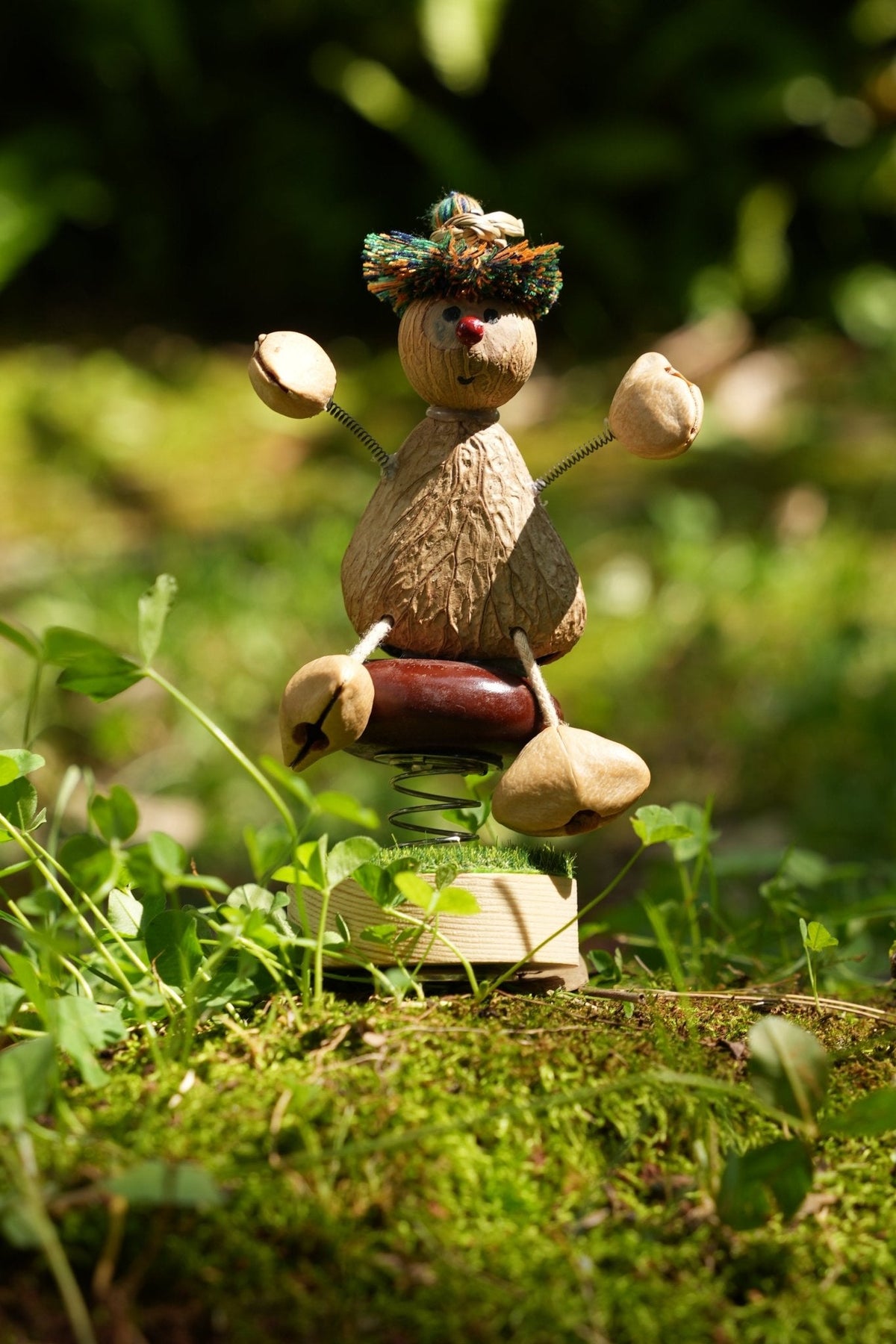 The Little Nut Guardian | Real Seed Shell Bobblehead & Car Dashboard Ornament