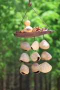 "The Lucky Gourd Ark" - Hanging Wind Chime with Painted Gourd & Seed Bells