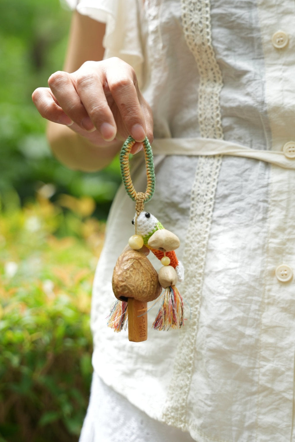 "The Lucky Koi" - Crochet Carp Charm with 'Top Fortune' Wood Tag