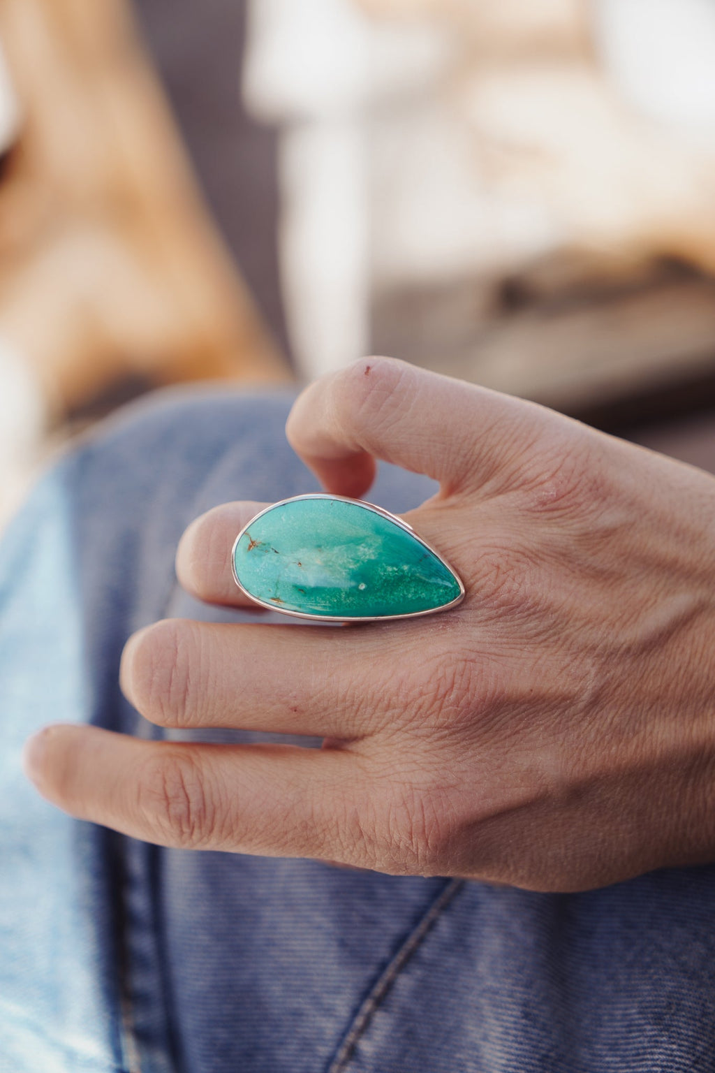 The Oasis Ring in Royston Turquoise (CHOOSE YOUR SIZE + STONE)