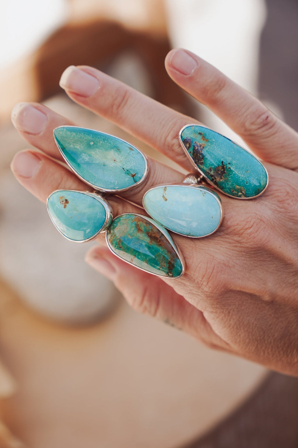 The Oasis Ring in Royston Turquoise (CHOOSE YOUR SIZE + STONE)