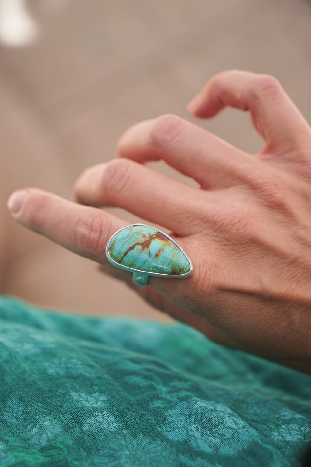 The Oasis Ring in Royston Turquoise (CHOOSE YOUR SIZE + STONE)