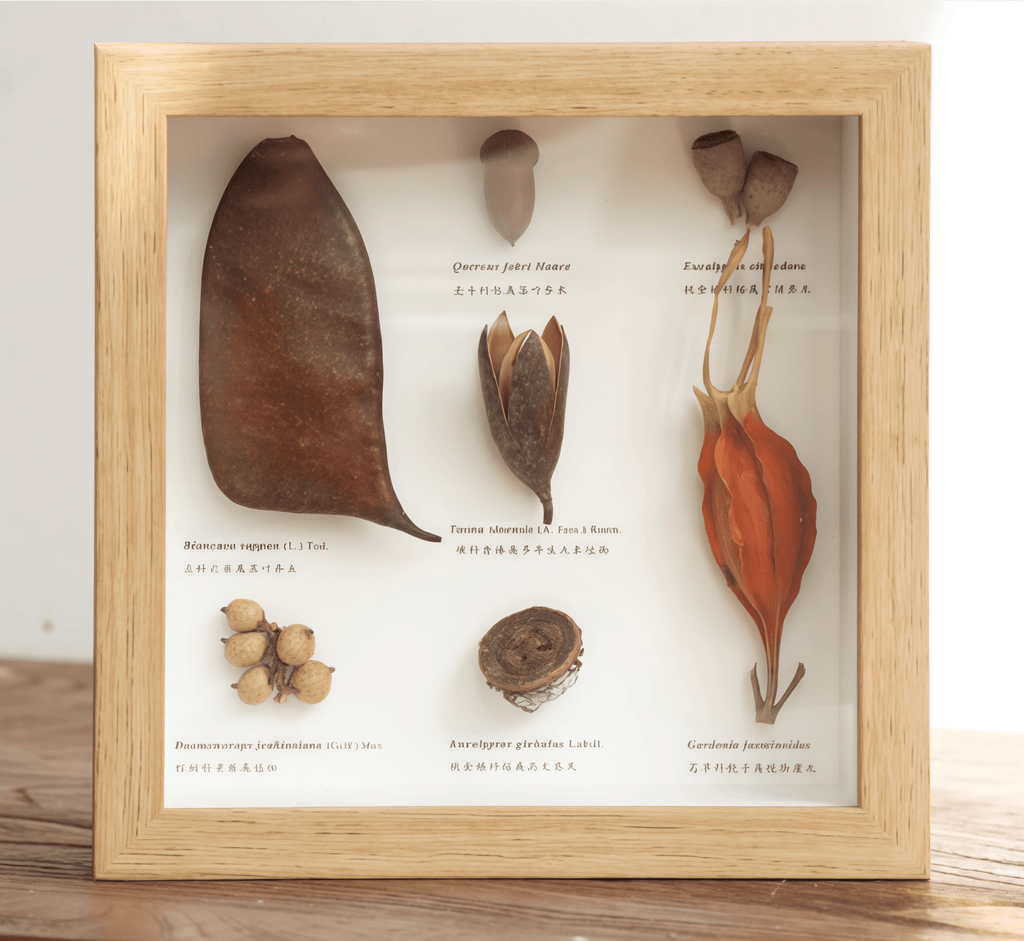 "The Rainforest Seed Vault" - Real Tropical Specimen Shadow Box Art (Square / A4 / A3)