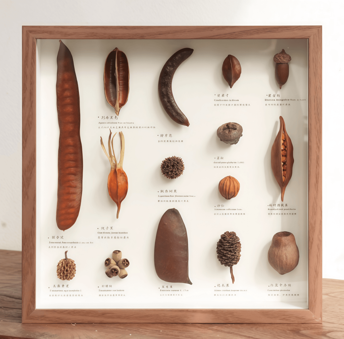 "The Rainforest Seed Vault" - Real Tropical Specimen Shadow Box Art (Square / A4 / A3)