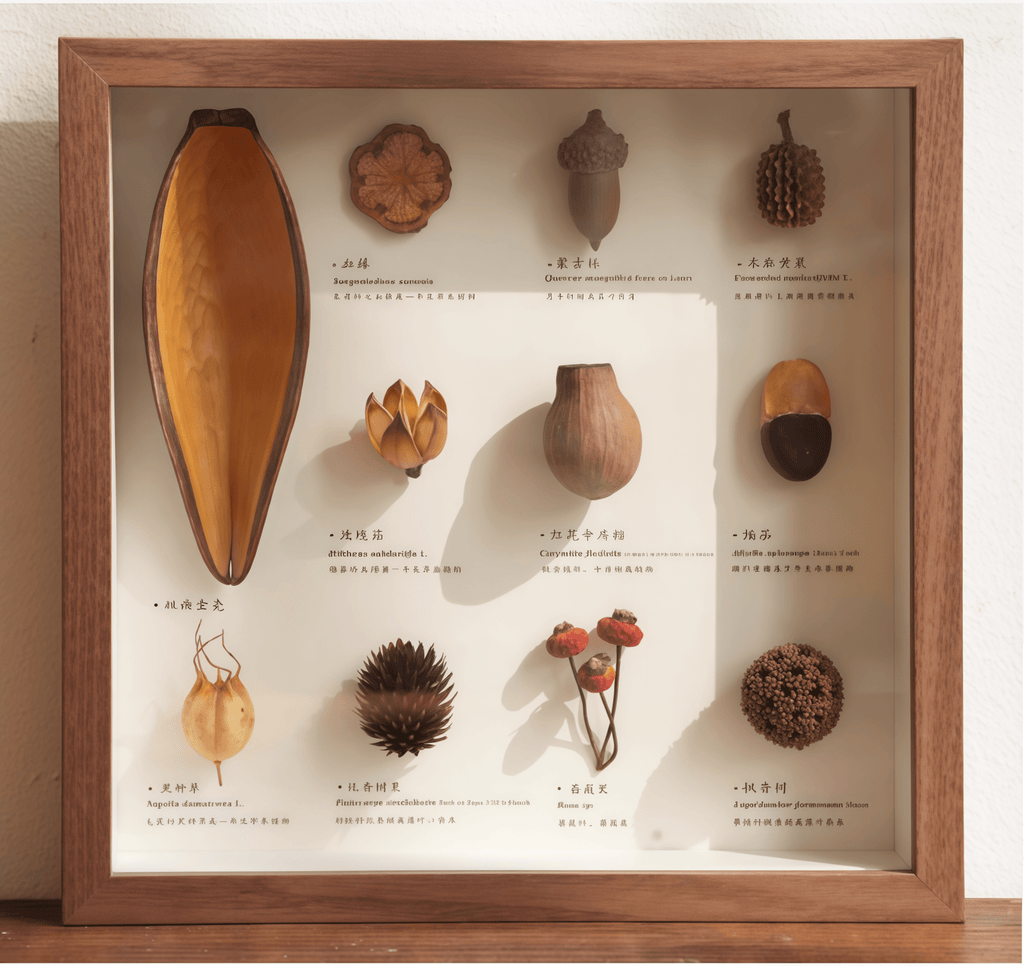 "The Rainforest Seed Vault" - Real Tropical Specimen Shadow Box Art (Square / A4 / A3)