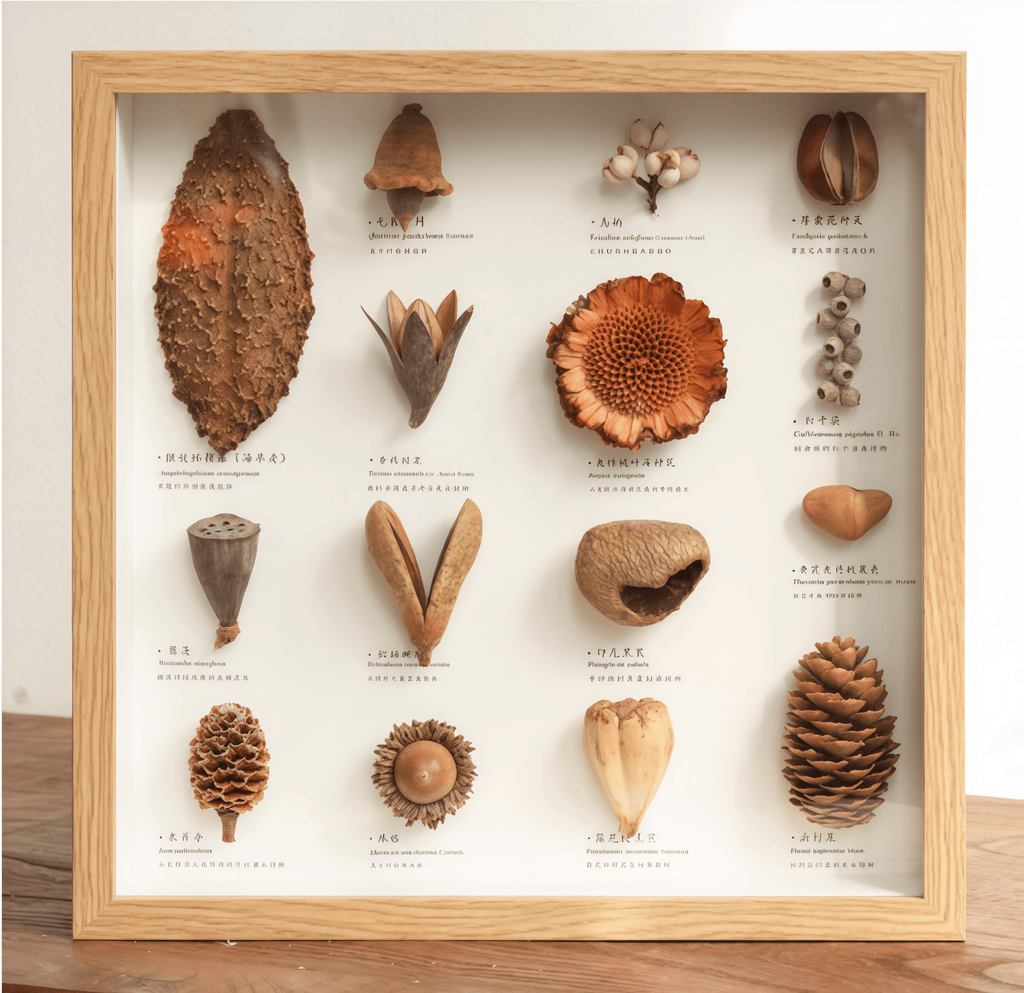 "The Rainforest Seed Vault" - Real Tropical Specimen Shadow Box Art (Square / A4 / A3)