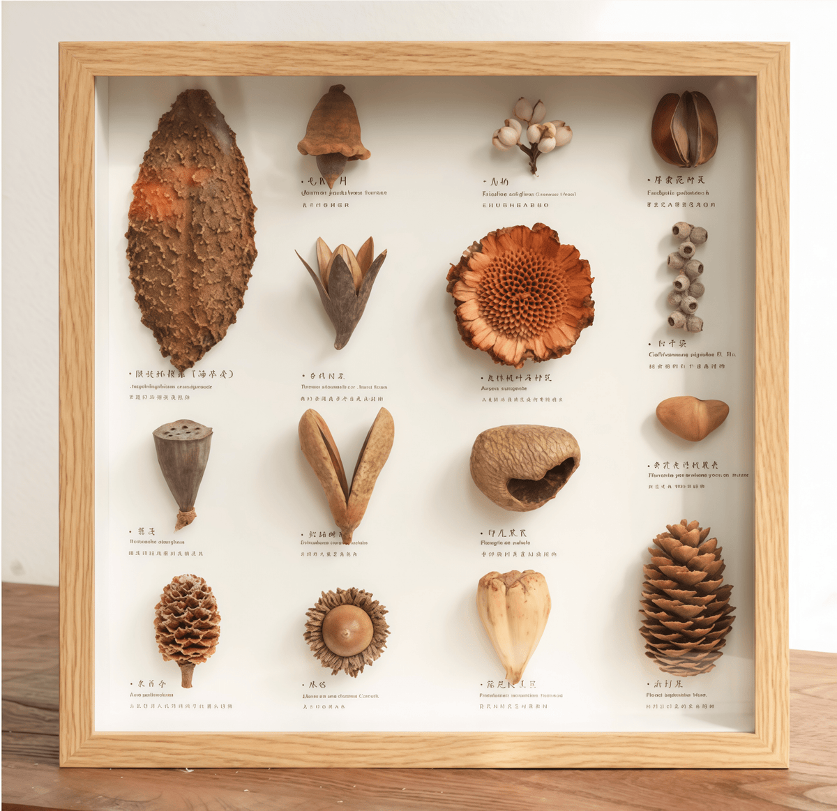 "The Rainforest Seed Vault" - Real Tropical Specimen Shadow Box Art (Square / A4 / A3)