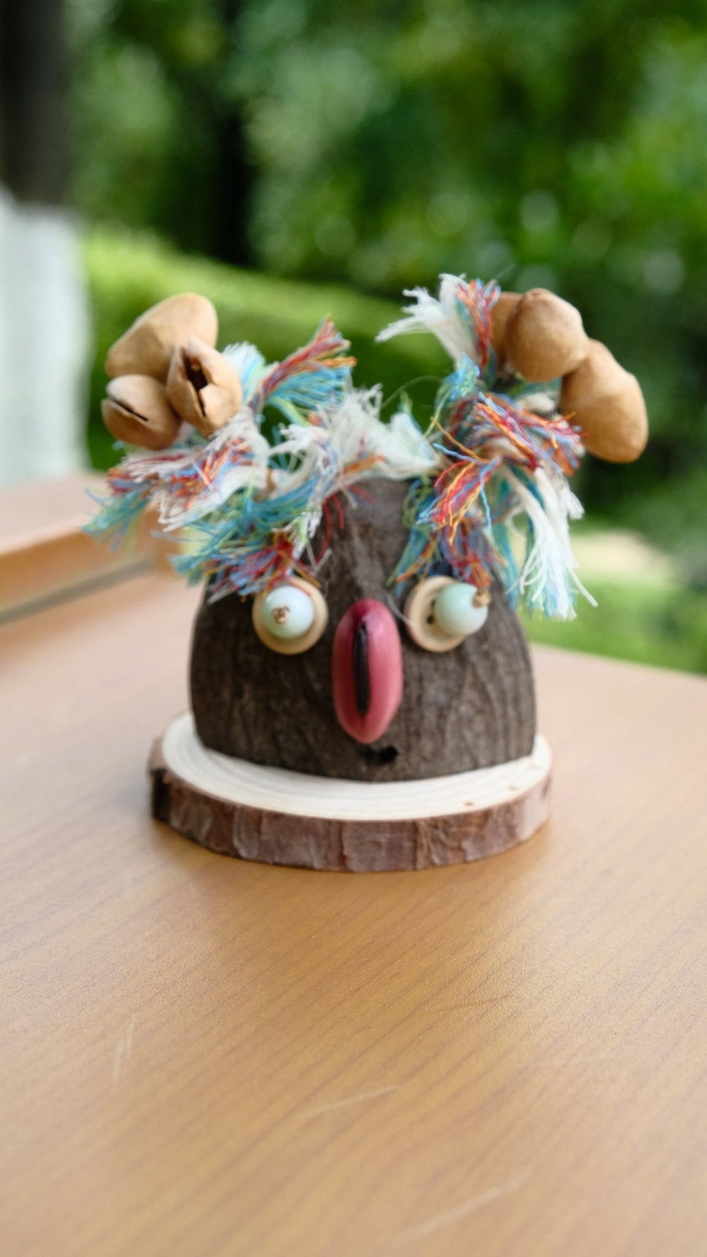 "The Rock Star Parrot" - Punk Mohawk Nut Shell Bird Doll