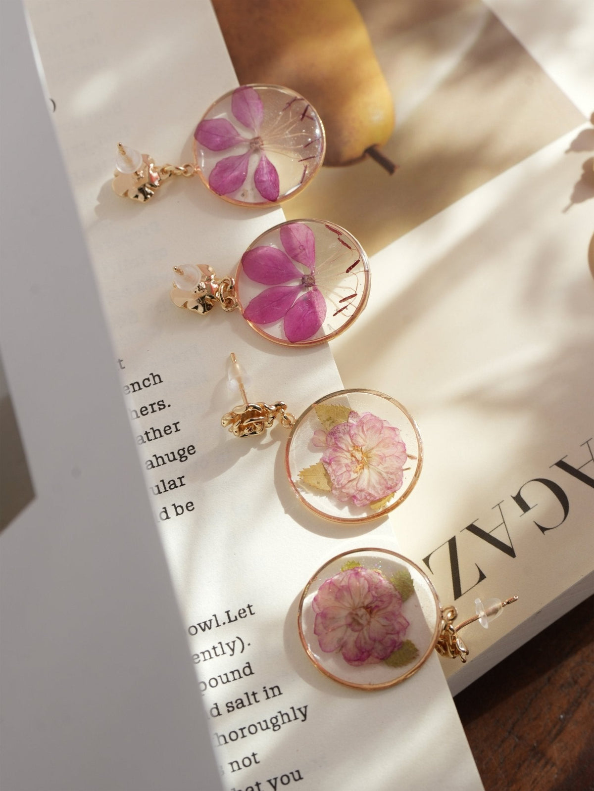The Secret Garden" Pressed Flower Earring Sets - Sakura, Azalea & Lace Flower Bundles