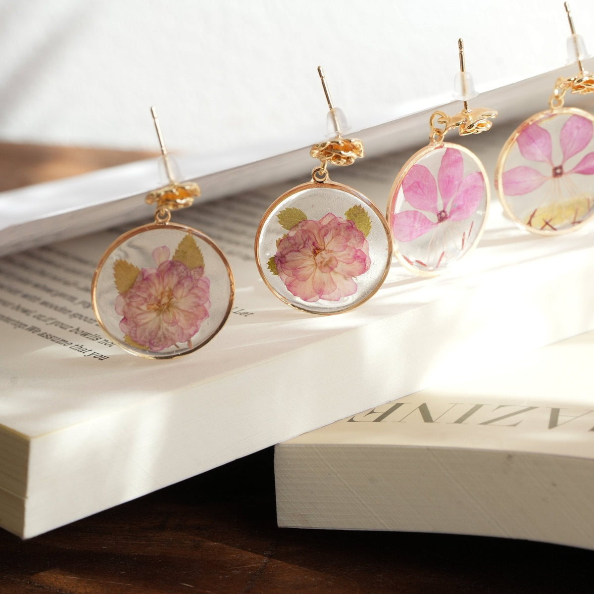 The Secret Garden" Pressed Flower Earring Sets - Sakura, Azalea & Lace Flower Bundles