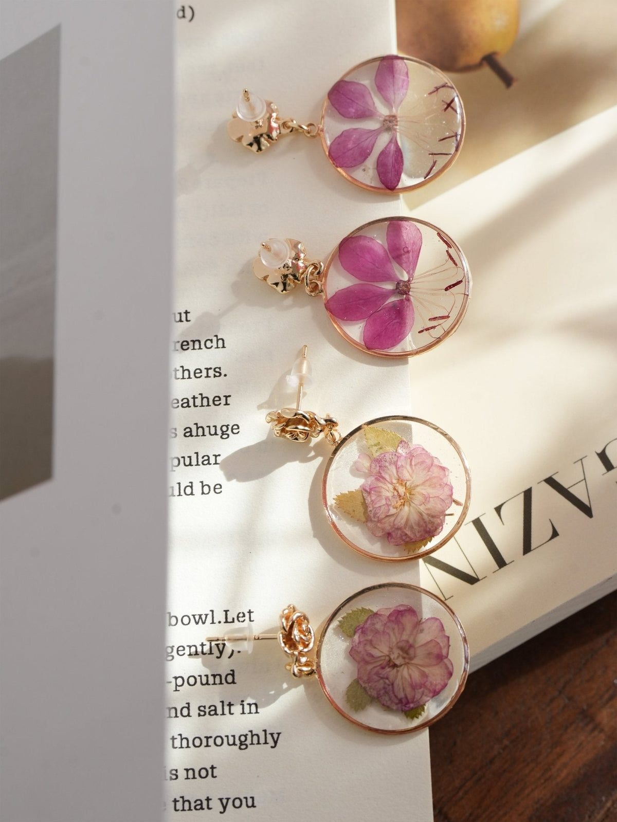The Secret Garden" Pressed Flower Earring Sets - Sakura, Azalea & Lace Flower Bundles