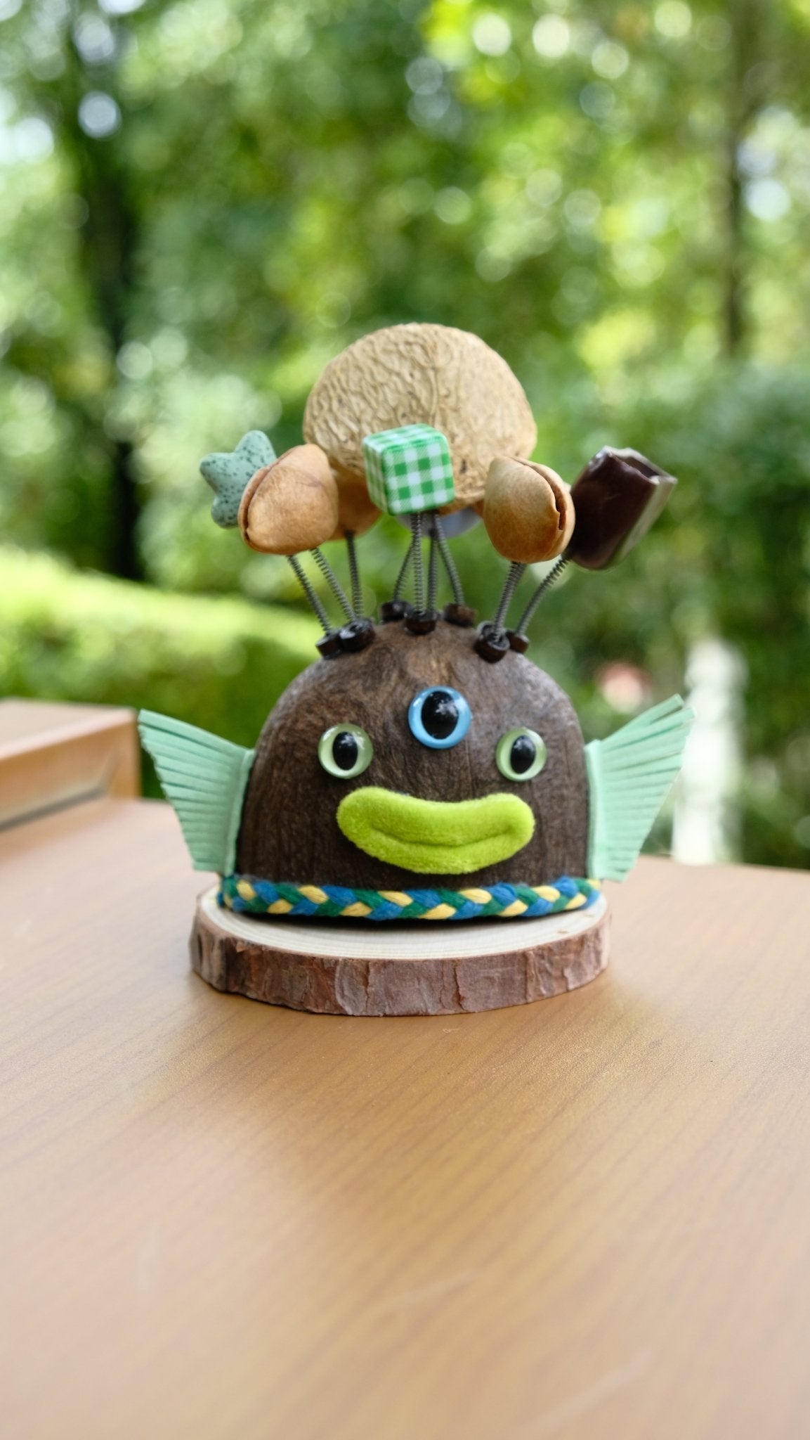 "The Three-Eyed Galaxy Fish" - Mutated Nut Shell Monster Doll with Fins & Star