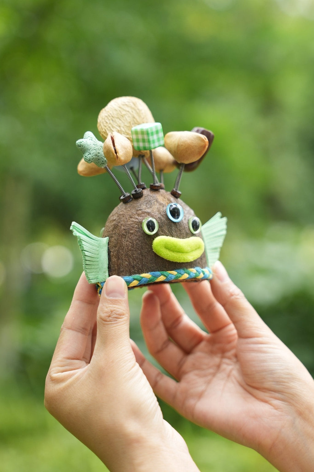 "The Three-Eyed Galaxy Fish" - Mutated Nut Shell Monster Doll with Fins & Star