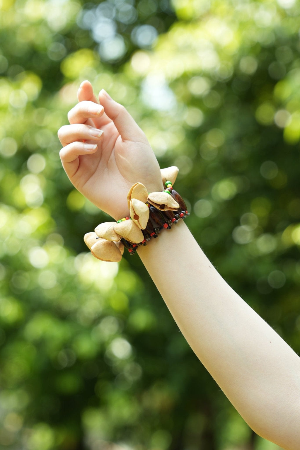 "The Tribal Dancer" - Handcrafted Nut Shell Rattle Bracelet