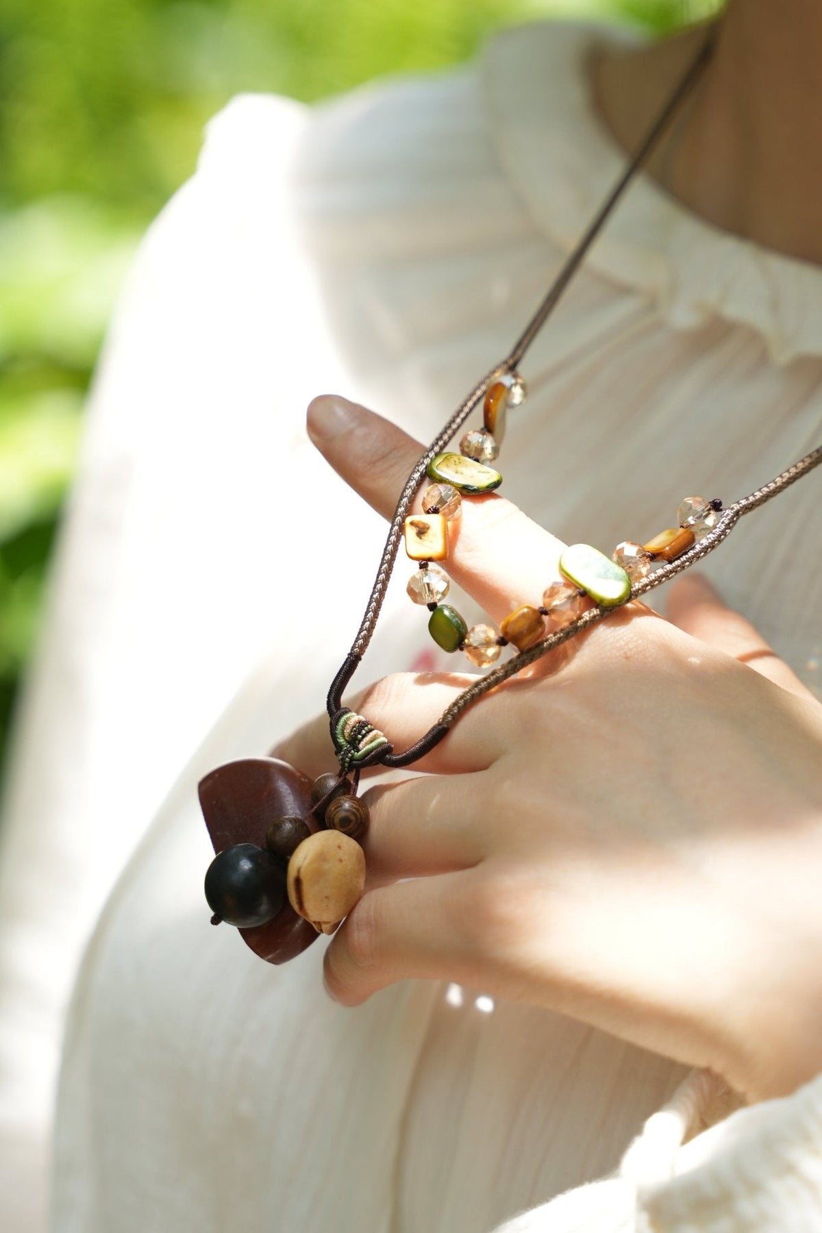 "The Woodland Tales" - Handcrafted Nut Shell & Wood Bag Charms (Cat, Bear, Sprite & Ring)