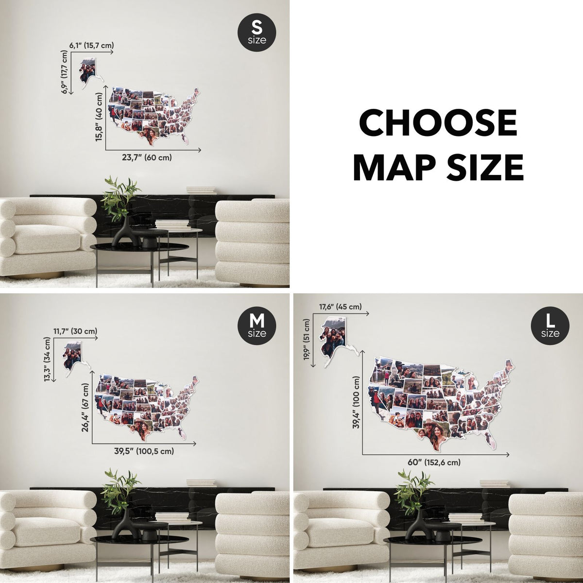 USA Photo Map Pastel