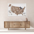 3D Wooden USA Map on Board - Terra