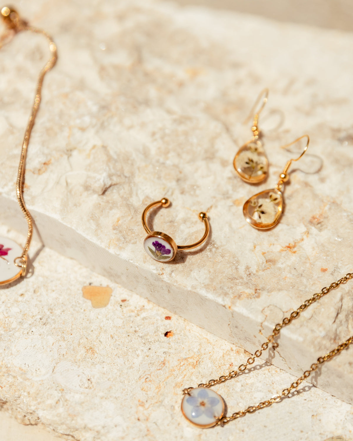 Wildflower Gold Dangle Earrings