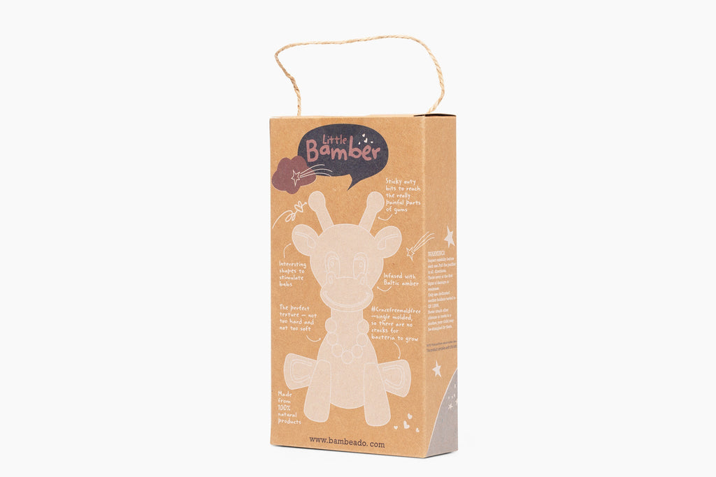 The Little Bamber - Natural Rubber & Baltic Amber Teething Toy - Shop Avnu