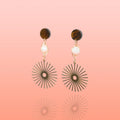Isela Brown + Pink Jade Sun Burst Earrings - Shop Avnu