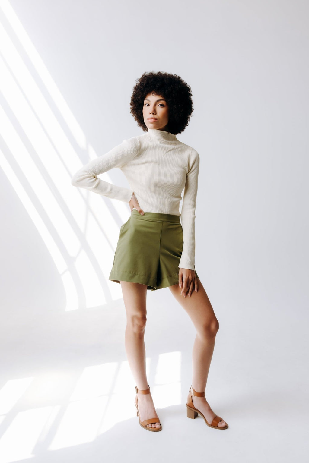 Wide Leg Faux Cuff Shorts - Shop Avnu