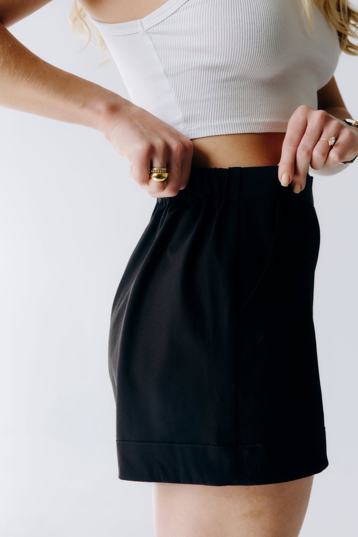Wide Leg Faux Cuff Shorts - Shop Avnu
