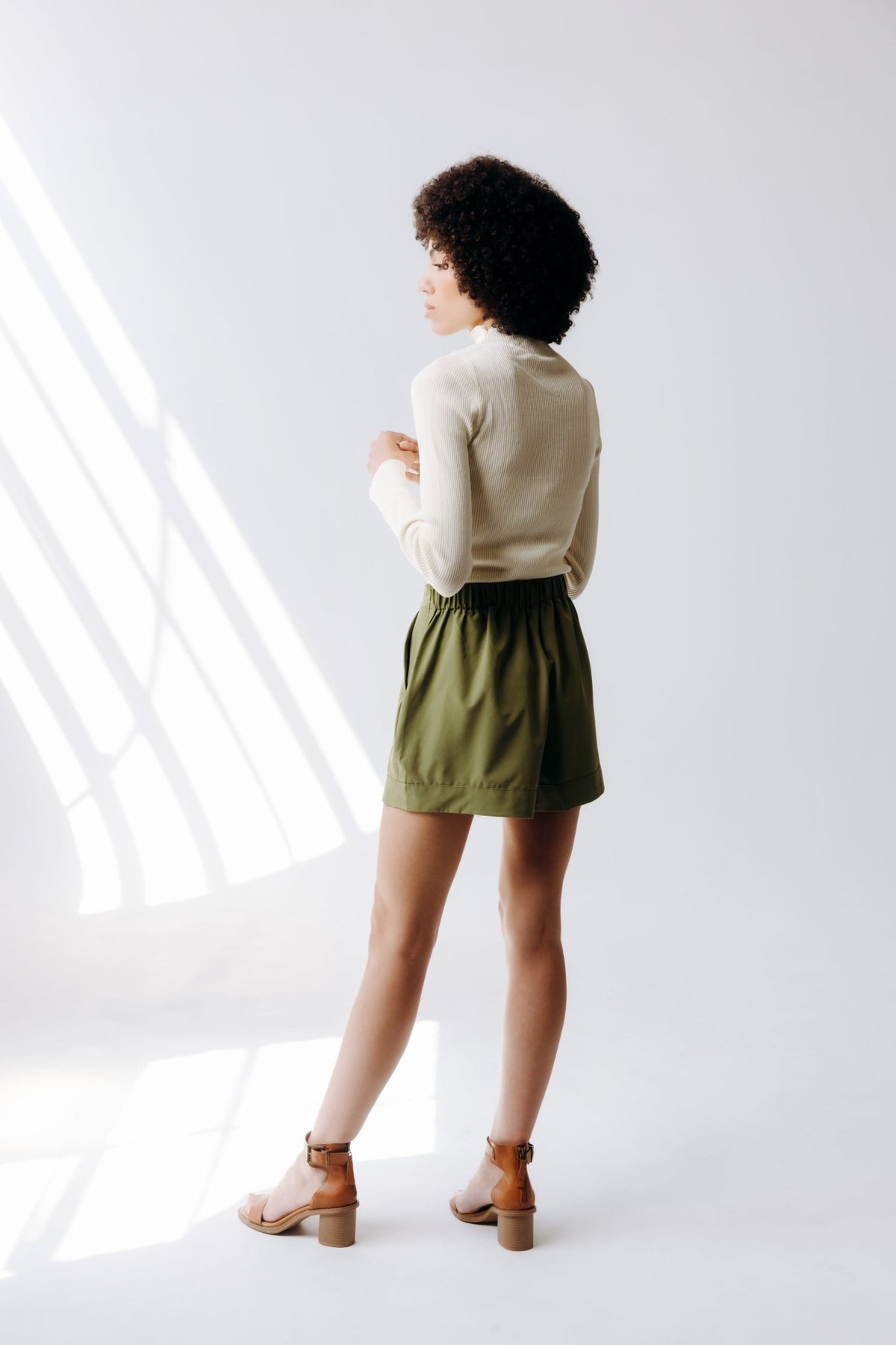 Wide Leg Faux Cuff Shorts - Shop Avnu